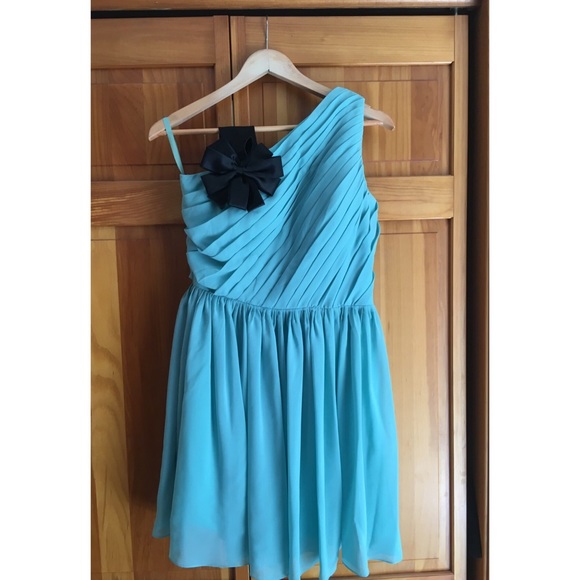 Seafoam Green Knee Length One Shoulder Prom Dress - Picture 1 of 4